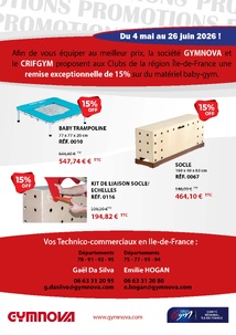 Opération Matériel Baby - promo Gymnova