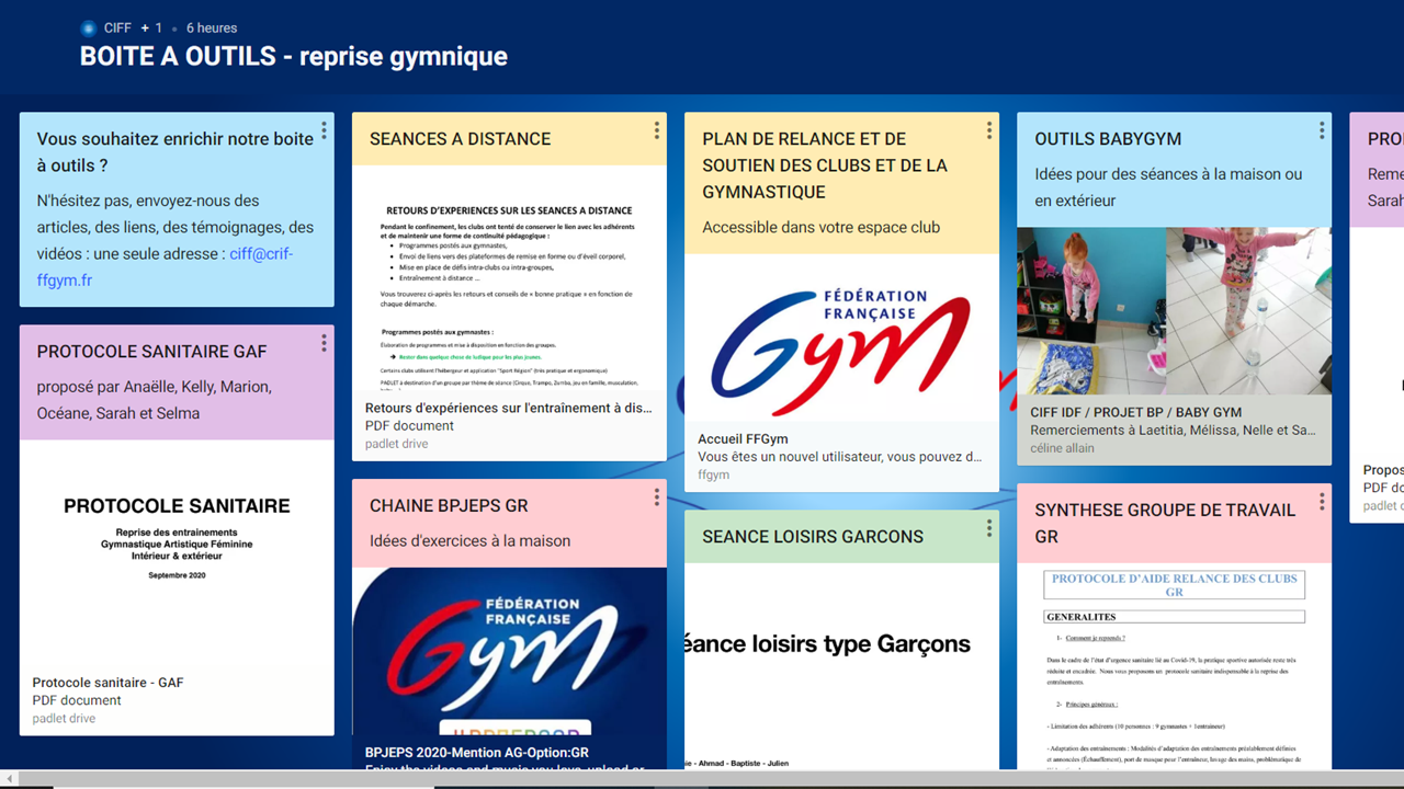 BOITE A OUTILS - reprise gymnique à distance