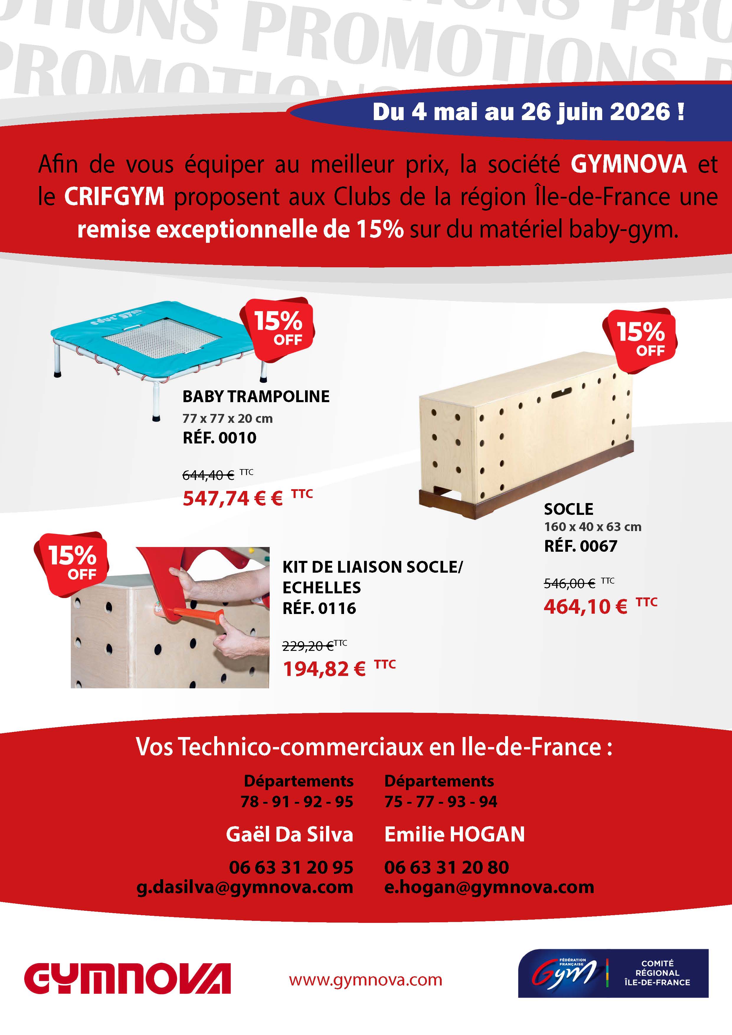 Opération Matériel Baby - promo Gymnova