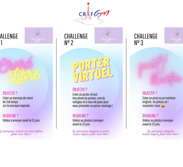 TEAMGYM : 3 CHALLENGES EN JUIN