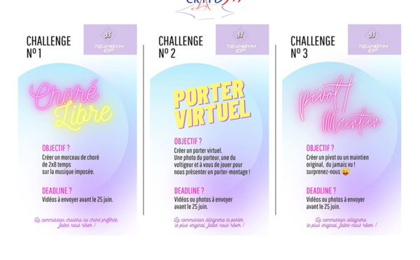 TEAMGYM : 3 CHALLENGES EN JUIN