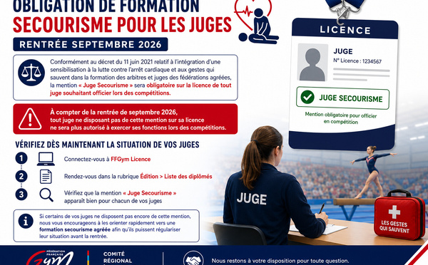 Obligation de formation secourisme pour les juges